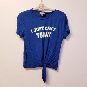 Block party Blue I just can't today shirt top crop